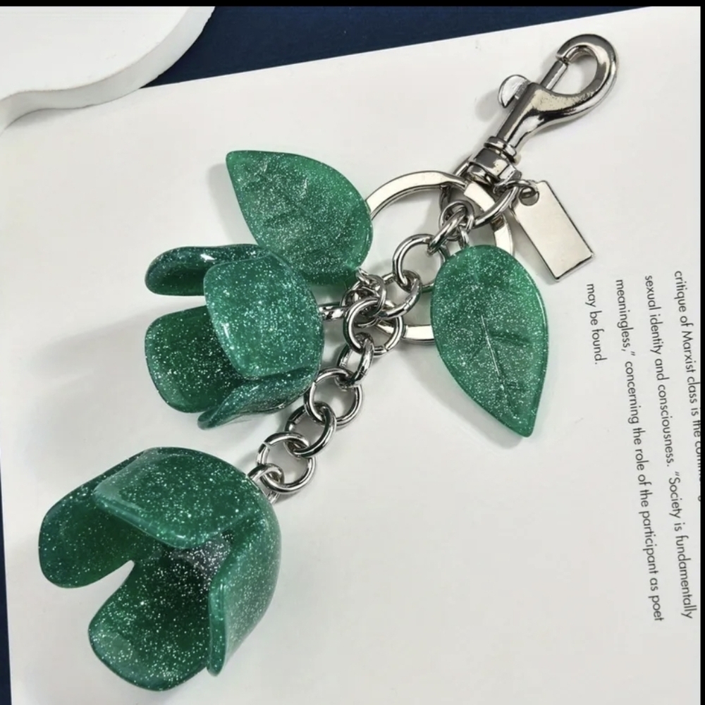 Beautiful Flower Bag Charm/ Keychain NEW